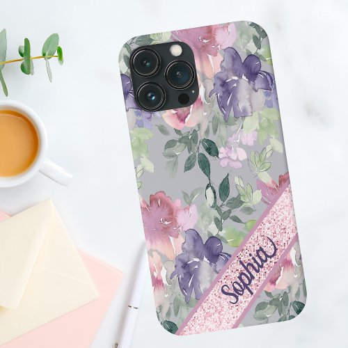 Vintage Water Color Pink Flower iPhone 13 Pro Max Case