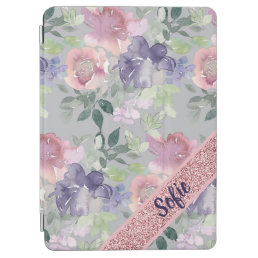 Vintage Water Color Pink Flower iPad Air Cover