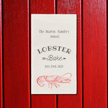 Vintage  Water Color - Red Lobster  Paper Guest Towels by almawad at Zazzle