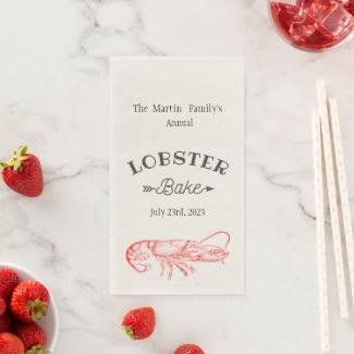 Vintage  water color - red lobster 