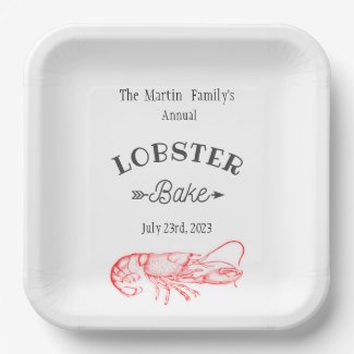 Vintage  water color - red lobster