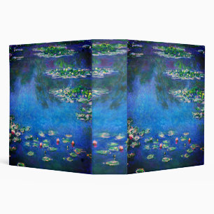 Vintage Water Lilies by Claude Monet 3 Ring Binder