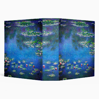 Vintage Water Lilies by Claude Monet 3 Ring Binder
