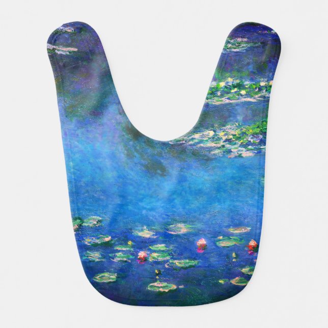 Vintage Water Lilies by Claude Monet Baby Bib (Front)