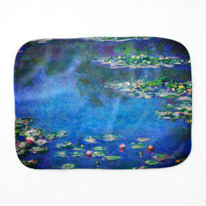 Vintage Water Lilies by Claude Monet Baby Burp Cloth