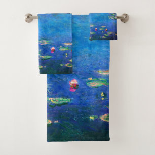 Vintage Water Lilies by Claude Monet Bath Towel Set