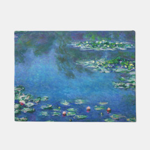 Vintage Water Lilies by Claude Monet Doormat
