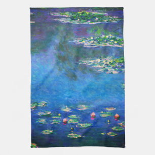 Vintage Water Lilies by Claude Monet Kitchen Towel