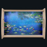 Vintage Water Lilies by Claude Monet Serving Tray<br><div class="desc">Vintage Water Lilies by Claude Monet Postcard. Beautiful oil on canvas painting of a pond with water lilies in Giverny France.</div>