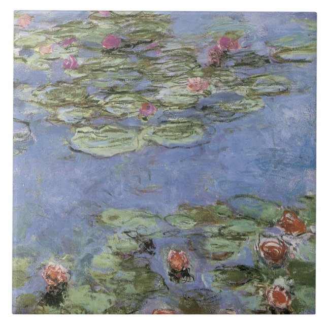 Vintage Water Lilies Ceramic Tile (Front)