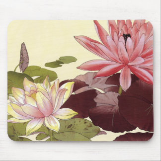 Vintage Water Lilies Mouse Pad