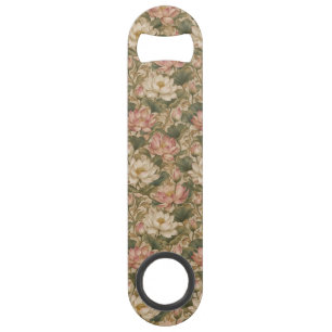 Vintage Water Lotus Botanical Floral Pattern Bar Key