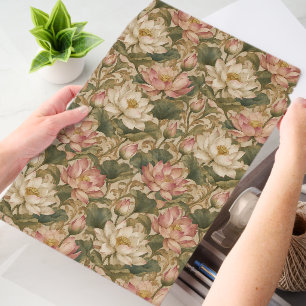 Vintage Water Lotus Botanical Floral Pattern Envelope Mailers