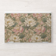 Vintage Water Lotus Botanical Floral Pattern