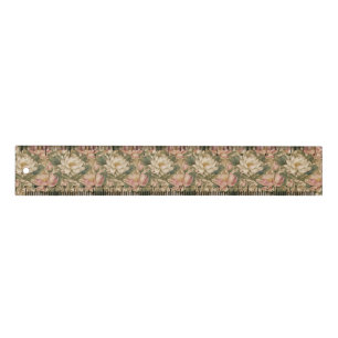 Vintage Water Lotus Botanical Floral Pattern Ruler