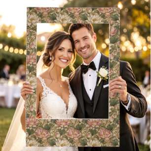Vintage Water Lotus Botanical Floral Pattern Selfie Frame