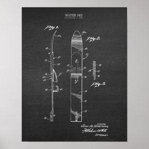 Vintage Water Ski Patent #4 Lake house Decor