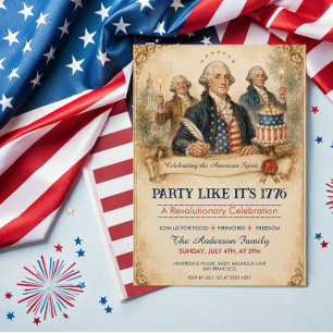 Vintage Watercolor 4th of July Independence Day Save The Date