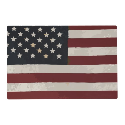 Vintage Watercolor American Flag 4th of July Placemat