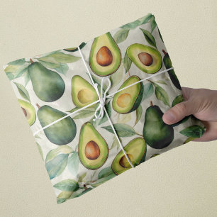 Vintage Watercolor Avocado Tissue Paper