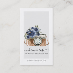 Vintage Watercolor Camera Business Cards