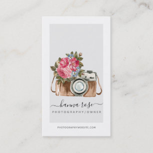 Vintage Watercolor Camera Business Cards