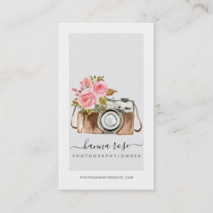 Vintage Watercolor Camera Business Cards