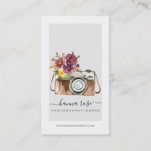 Vintage Watercolor Camera Business Cards