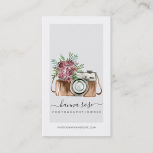 Vintage Watercolor Camera Business Cards