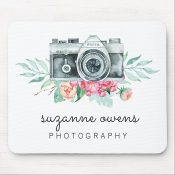 Vintage Watercolor Camera Mouse Pad by NoteworthyPrintables at Zazzle