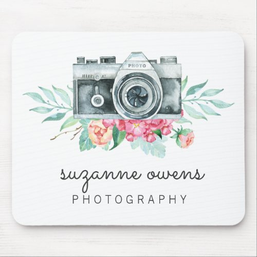 Vintage Watercolor Camera Mouse Pad