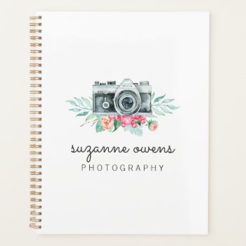 Vintage Watercolor Camera Planner by NoteworthyPrintables at Zazzle