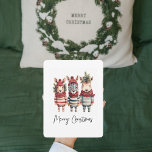 Vintage Watercolor Christmas Animals Holiday Card<br><div class="desc">Transform your holiday designs into a cozy winter wonderland with these vintage watercolor Christmas animals! These high-resolution PNG illustrations come with transparent backgrounds, making them the perfect addition to your festive projectsGet ready to infuse the holiday spirit into your products, especially if you're selling on Zazzle. Our collection features anthropomorphic...</div>