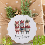 Vintage Watercolor Christmas Animals Ornament Card<br><div class="desc">Transform your holiday designs into a cozy winter wonderland with these vintage watercolor Christmas animals! These high-resolution PNG illustrations come with transparent backgrounds, making them the perfect addition to your festive projectsGet ready to infuse the holiday spirit into your products, especially if you're selling on Zazzle. Our collection features anthropomorphic...</div>
