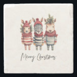 Vintage Watercolor Christmas Animals Stone Coaster<br><div class="desc">Transform your holiday designs into a cozy winter wonderland with these vintage watercolor Christmas animals! These high-resolution PNG illustrations come with transparent backgrounds, making them the perfect addition to your festive projectsGet ready to infuse the holiday spirit into your products, especially if you're selling on Zazzle. Our collection features anthropomorphic...</div>
