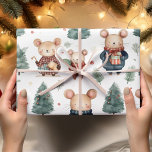 Vintage Watercolor Christmas Mouse  Wrapping Paper<br><div class="desc">Transform your holiday gifts into enchanting treasures with our Vintage Watercolor Christmas Mouse Wrapping Paper. This delightful design captures the whimsy and nostalgia of yesteryears,  making it perfect for adding a touch of timeless charm to your presents.</div>