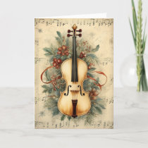 Vintage Watercolor Christmas Sheet Music Cello
