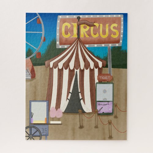 Vintage Watercolor Circus Jigsaw Puzzle
