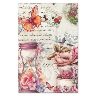 Vintage Watercolor Collage Decoupage