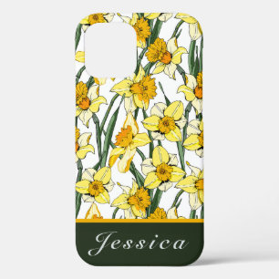  Vintage Watercolor Daffodils Floral Pattern   iPhone 12 Pro Case