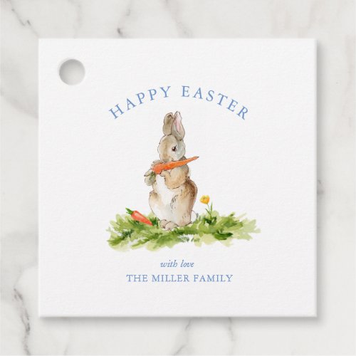 Vintage Watercolor Easter bunny Favor Tags