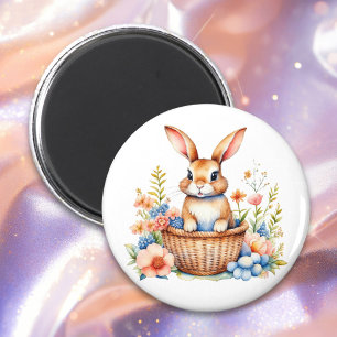 Vintage Watercolor Easter Bunny Rabbit Magnet