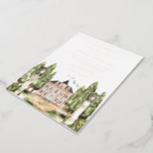 Vintage Watercolor English Manor Wedding Foil Invitation (Rotated)