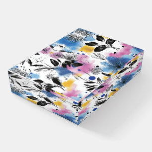 Vintage Watercolor Floral Abstract Pattern (13) Paperweight