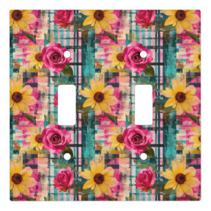 Vintage Watercolor Floral Abstract Pattern (16) Light Switch Cover