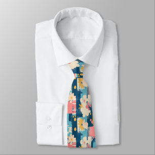 Vintage Watercolor Floral Abstract Pattern (5) Neck Tie