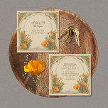Vintage Watercolor Floral Art Nouveau Poppies Square Business Card<br><div class="desc">This Vintage Watercolor Floral Art Nouveau Poppies Square Business Card is a perfect way to stand out with a unique design that people are sure to remember! These beautiful orange California Poppies with greenery and arches showcase your company and contact info.</div>