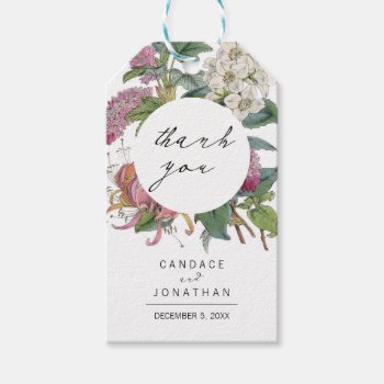 Vintage Watercolor Floral Art Wedding Gift Tags by kittypieprints at Zazzle