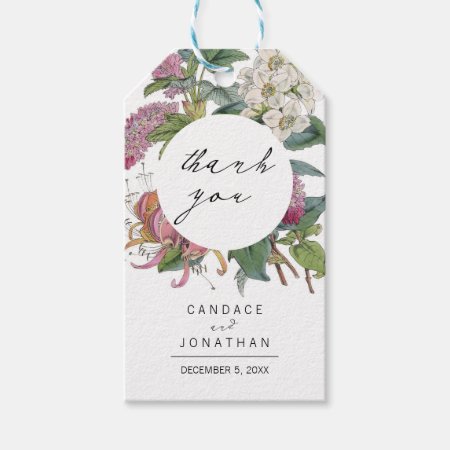 Vintage Watercolor Floral Art Wedding Gift Tags