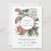 Vintage Watercolor Floral Art Wedding Invitation (Front)